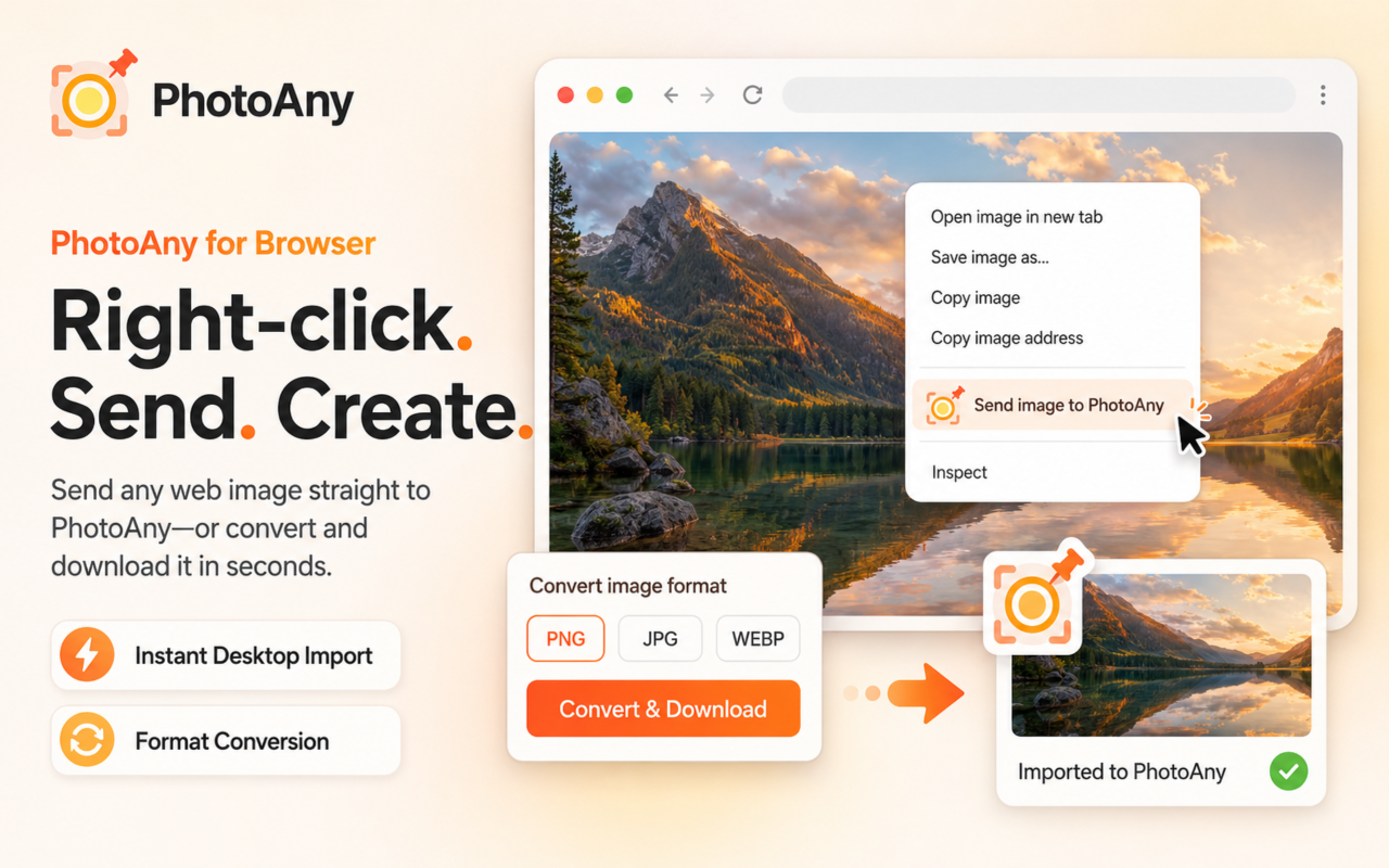 PhotoAny 网页图片导入界面