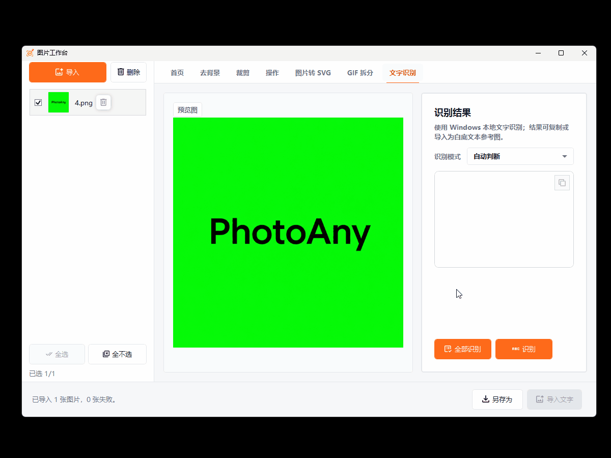 PhotoAny 桌面文本框演示